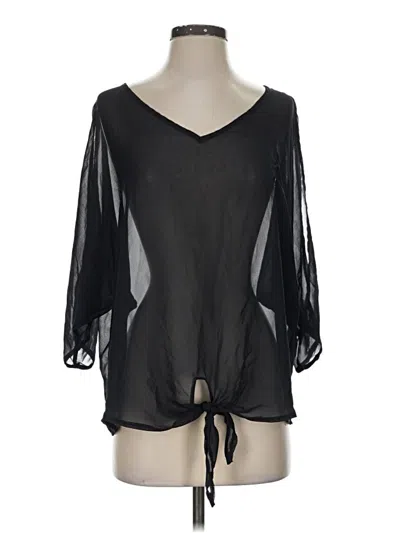 Pre-owned Pookie & Sebastian 3/4 Sleeve Blouse In Black