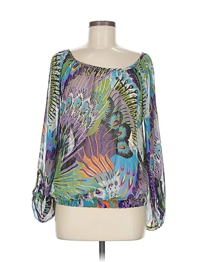 Pre-owned Pookie & Sebastian 3/4 Sleeve Blouse In Blue