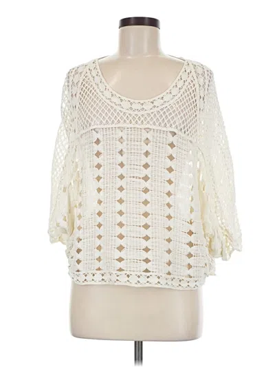 Pre-owned Pookie & Sebastian 3/4 Sleeve Blouse In Ivory