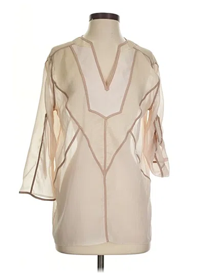 Pre-owned Pookie & Sebastian 3/4 Sleeve Blouse In White