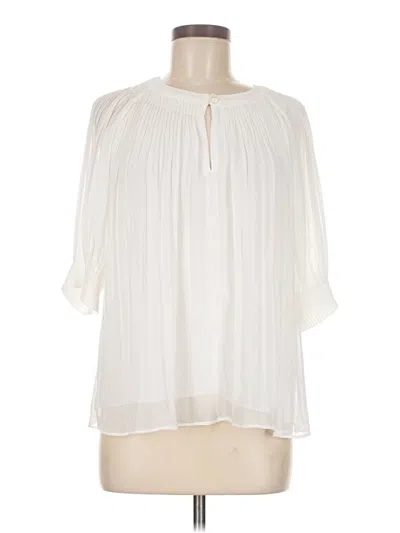 Pre-owned Pookie & Sebastian 3/4 Sleeve Blouse In White
