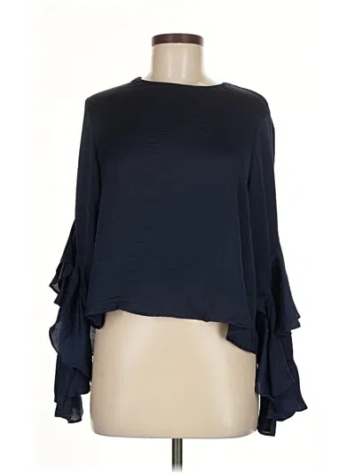 Pre-owned Pookie & Sebastian Long Sleeve Blouse In Blue