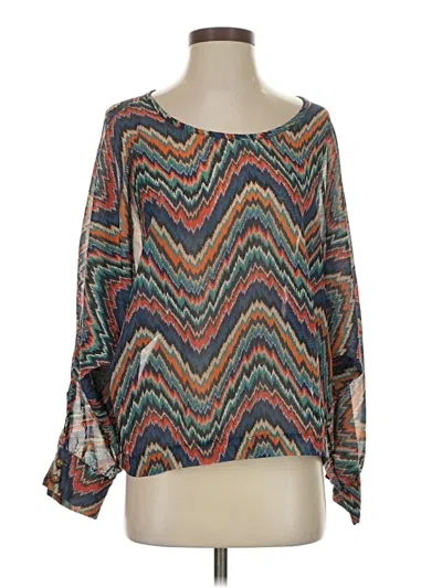 Pre-owned Pookie & Sebastian Long Sleeve Blouse In Blue