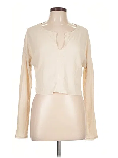 Pre-owned Pookie & Sebastian Long Sleeve Blouse In Ivory