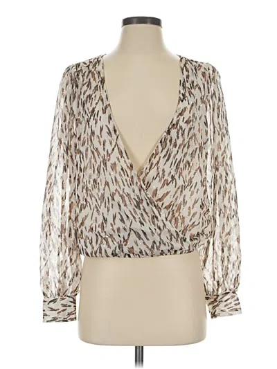 Pre-owned Pookie & Sebastian Long Sleeve Blouse In Ivory