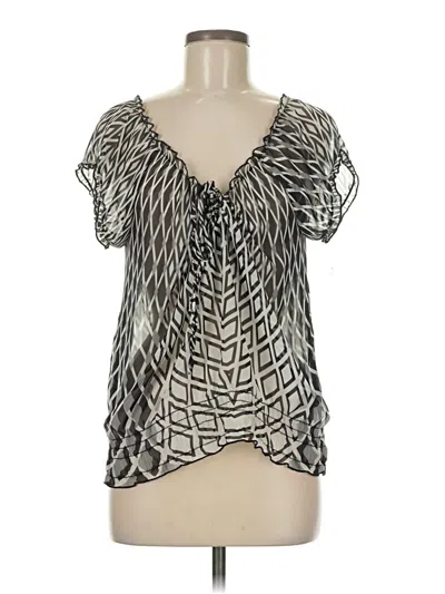 Pre-owned Pookie & Sebastian Short Sleeve Blouse In Black