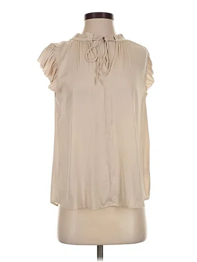 Pre-owned Pookie & Sebastian Short Sleeve Blouse In Ivory