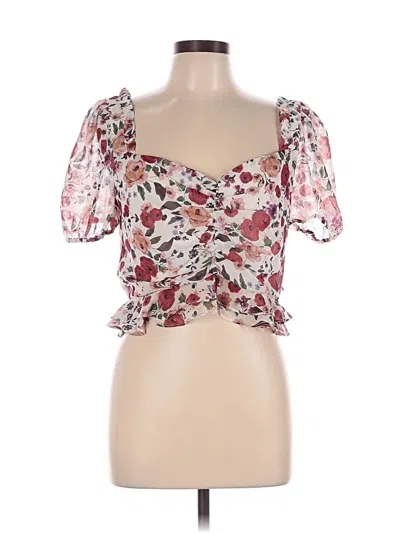 Pre-owned Pookie & Sebastian Short Sleeve Blouse In Red
