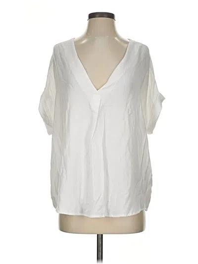 Pre-owned Pookie & Sebastian Short Sleeve Blouse In White