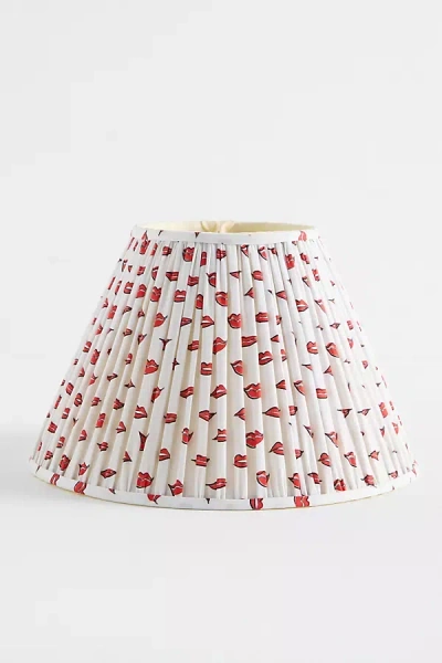 Pooky Empire Shirred Fabric Lamp Shade In Red