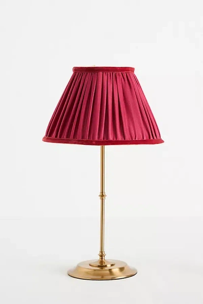 Pooky Reed Cordless Portable Metal Ruched Shade Table Lamp
