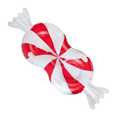 Pool Candy Peppermint Rider Inflatable Snow Sled In Multi