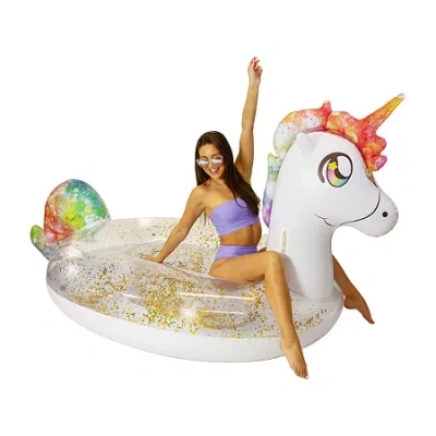 Pool Candy Poolcandy Gigantic 2 To 3 Person Glitter Unicorn Float In Multi
