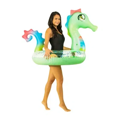 Pool Candy Poolcandy Glitter Seahorse - 40in Pool Tube In Green