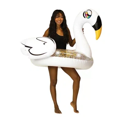 Pool Candy Poolcandy Glitter Swan With Wings- 48in Jumbo Pool Tube In Multi