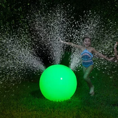 Pool Candy Poolcandy Illuminated Color Changing Beach Ball Sprinkler In Green
