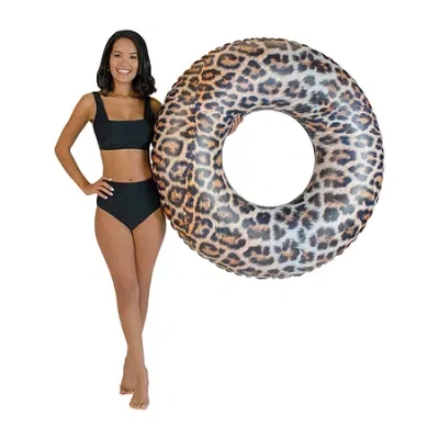 Pool Candy Poolcandy Leopard Print Jumbo 48in Pool Tube In Multi