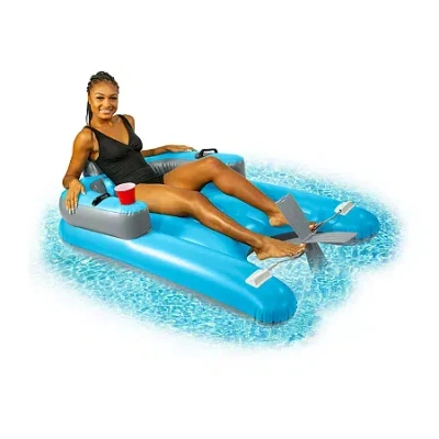 Pool Candy Poolcandy Pedal Runner Deluxe Foot Powered Pool Lounger In Blue