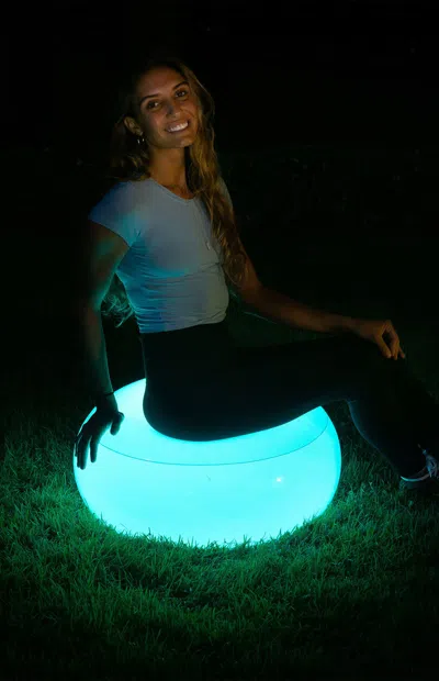 Poolcandy Air Candy Illuminated Color Changing Led Ottoman In Multi