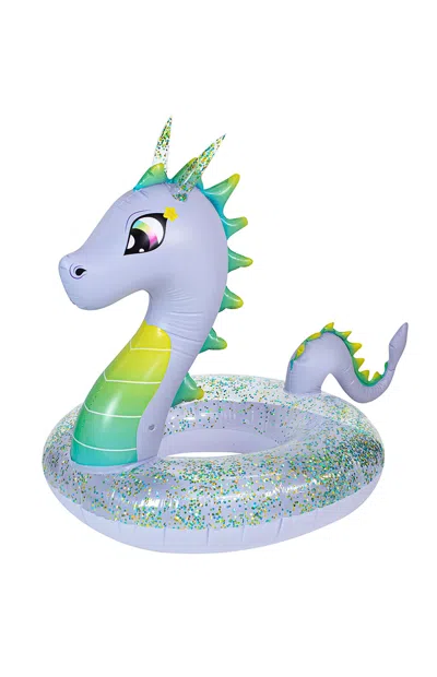 Poolcandy Inflatable Glitter 40" Sea Dragon Pool Tube In Purple
