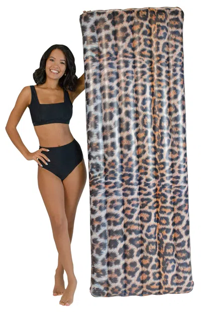 Poolcandy Inflatable Leopard Print Deluxe Pool Raft In Multi