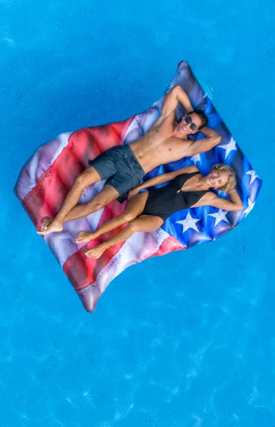 Poolcandy Stars & Stripes Waving Flag Deluxe Pool Raft In Multi