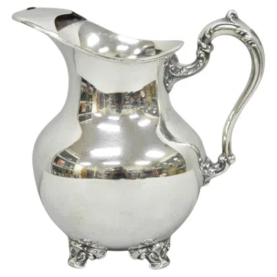 Pre-owned Poole Silver Co. Vintage Poole Victorian Silver Plated Bulbous Footed Water Pitcher W/ Ice Lip