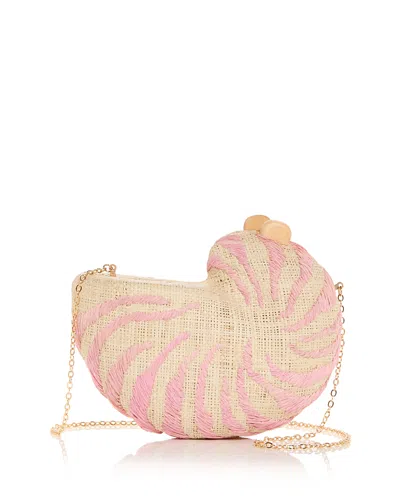 Poolside Anna Straw Clutch In Zephyr