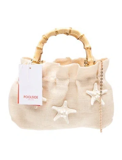 Pre-owned Poolside Canvas Top Handle Bag In Neutral