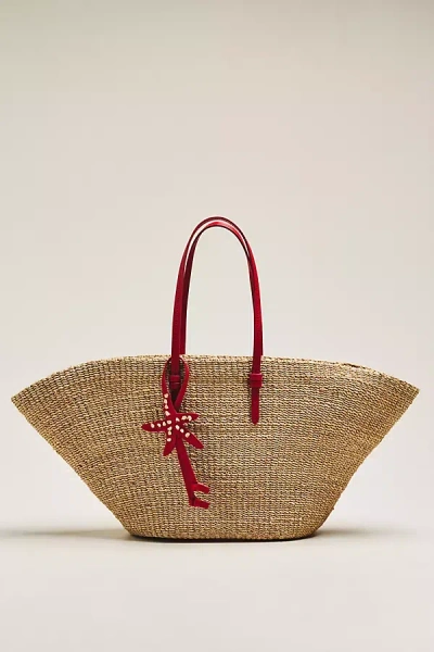 Poolside East-west Charm Tote In Red
