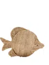 Poolside Fish-shaped Woven Clutch In Neutral