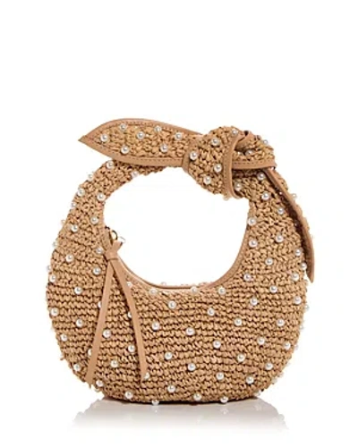 POOLSIDE JOSIE EMBELLISHED RAFFIA KNOT BAG