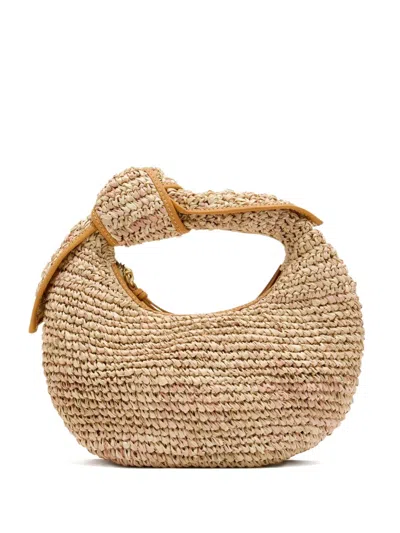 Poolside Knotted-detail Raffia Tote Bag In Neutral