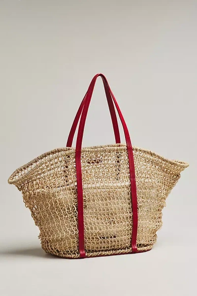 Poolside Large Comporta Tote Bag In Red