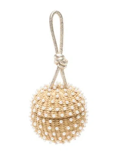 Pre-owned Poolside Raffia Bucket Bag In Neutrals