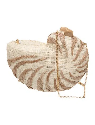 Pre-owned Poolside Raffia Evening Bag In Neutrals