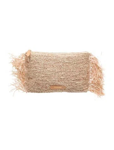 Pre-owned Poolside Raffia Minaudière In Neutrals