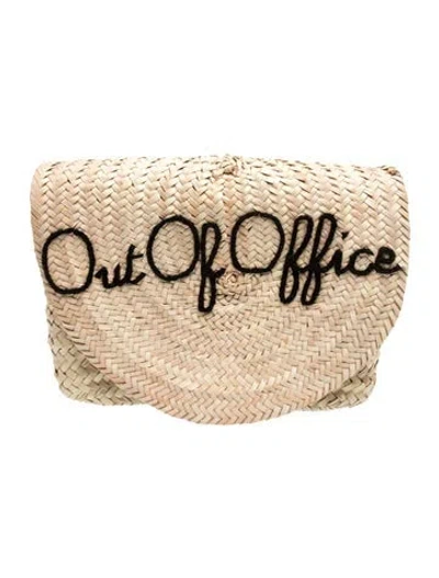 Pre-owned Poolside Raffia Portfolio In Neutral