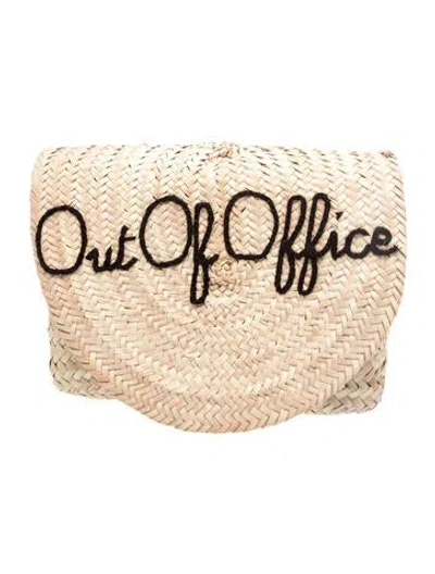 Pre-owned Poolside Raffia Portfolio In Neutrals