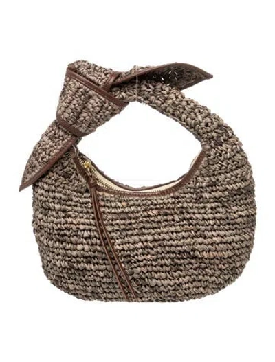 Pre-owned Poolside Raffia Shoulder Bag In Multicolor