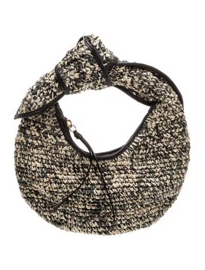 Pre-owned Poolside Raffia Shoulder Bag In Neutrals