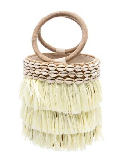 Pre-owned Poolside Raffia Top Handle Bag In Neutral