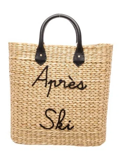 Pre-owned Poolside Raffia Top Handle Bag In Neutral