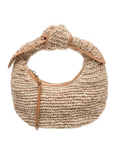 Pre-owned Poolside Raffia Top Handle Bag In Neutrals