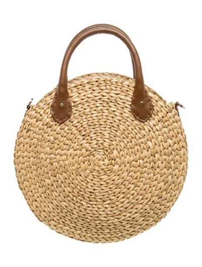 Pre-owned Poolside Raffia Top Handle Bag In Neutrals