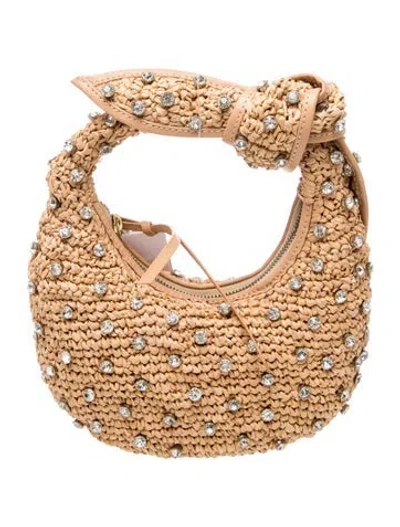 Pre-owned Poolside Raffia Top Handle Bag W/ Tags In Neutrals