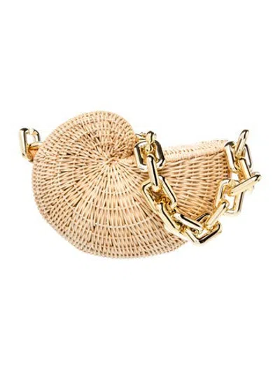 Pre-owned Poolside Rattan Shoulder Bag In Neutrals