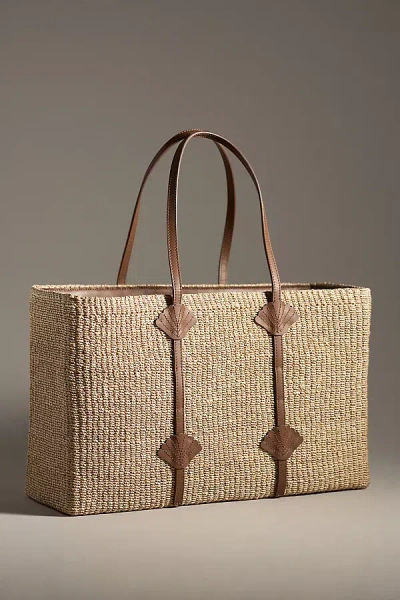 Poolside St. Tropez Straw Tote In Brown