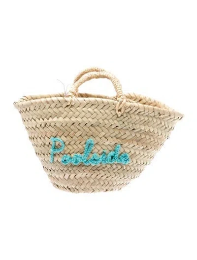 Pre-owned Poolside Straw Belt Bag W/ Tags In Neutral