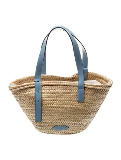 Pre-owned Poolside Straw Bucket Bag